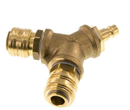 2-fach-Luftweiche G 1/2" mit Kupplungsdosen und Kupplungsstecker