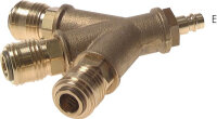 3-fach-Luftweiche G 3/8" mit Kupplungsdosen und Kupplungsstecker