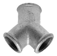 Y-Stück Rp 3/8" (IG), Temperguss verzinkt