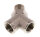 Y-Einschraubstück R 1/4" (AG)- 2 x G 1/4" (IG), Messing vernickelt