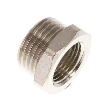 Reduziernippel G 1/2"(AG)-G 3/8"(IG), Messing vernickelt