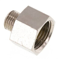 Reduziernippel G 1/4"(AG)-G 1/2"(IG), Messing vernickelt