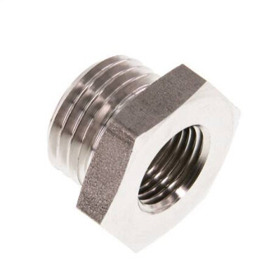 Reduziernippel G 1/4"(AG)-G 1/8"(IG), Edelstahl 1.4571
