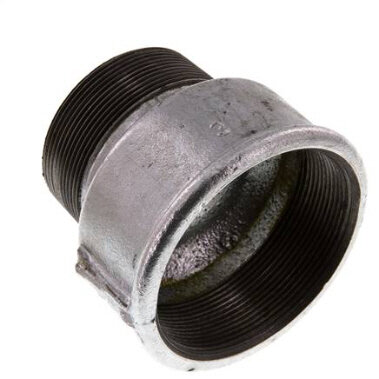 Reduziernippel R 2-1/2"(AG)-Rp 3"(IG), Temperguss verzinkt