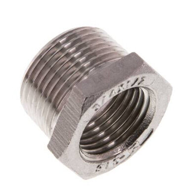 Reduziernippel R 3/4"(AG)-Rp 1/2"(IG), Edelstahl 1.4408