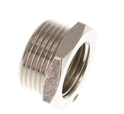 Reduziernippel G 3/4"(AG)-G 1/2"(IG), Messing vernickelt