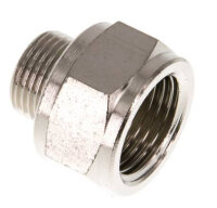 Reduziernippel G 3/8"(AG)-G 1/2"(IG), Messing vernickelt