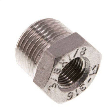 Reduziernippel R 3/8"(AG)-Rp 1/8"(IG), Edelstahl 1.4408